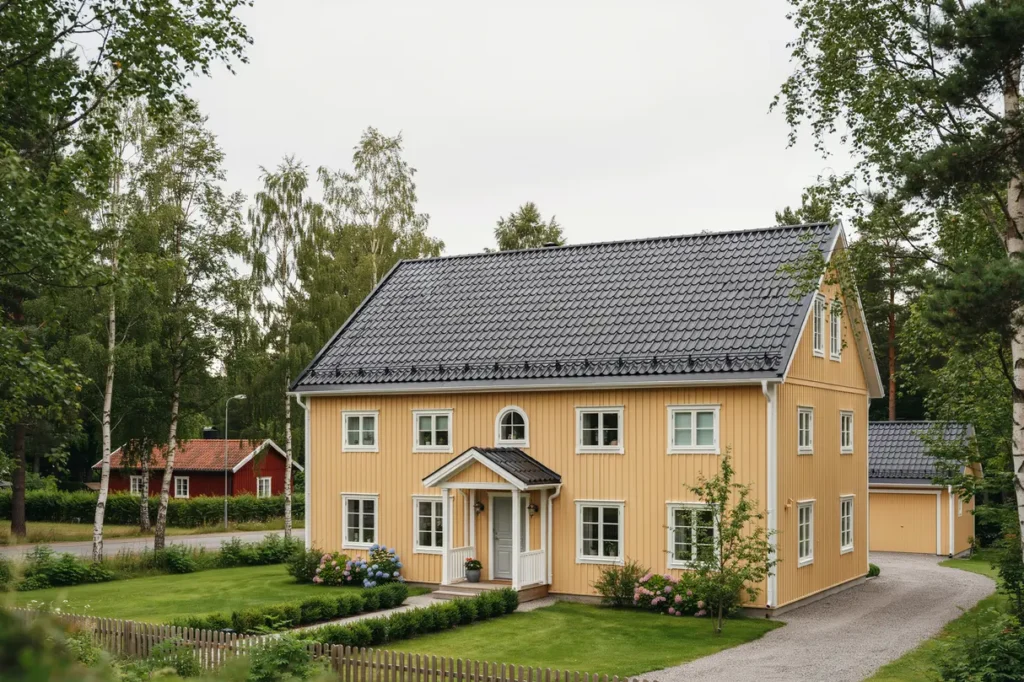 takbyte med nytt tegeltak p villa i gottsunda
